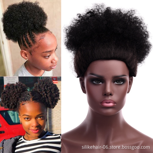 Chignon hairpiececlip in Bun hair for black women Hot style Synthetic Afro Afro puff Short Ponytail Kinky Curly Buns cheap hair